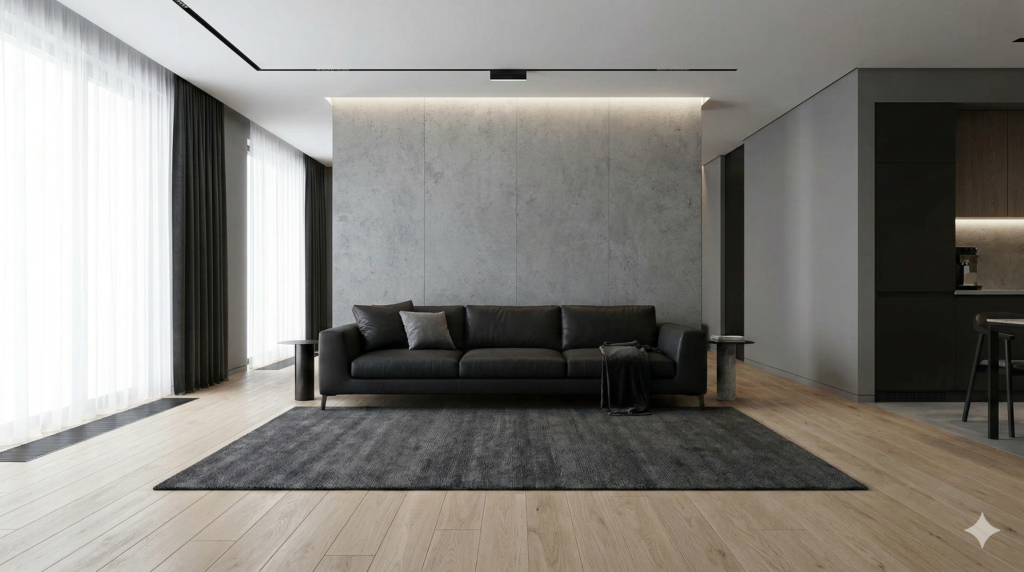 黒ソファに合うラグの選び方｜プロが教える“絶対に失敗しない色合わせ